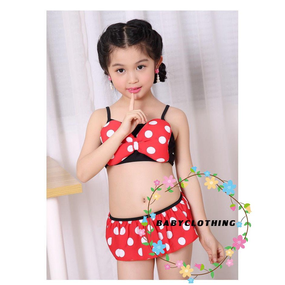 nb-bowknot-เด็กน่ารักเด็กชุดว่ายน้ำชุดว่ายน้ำบิกินี่ชุด-tankini-ชุดว่ายน้ำ