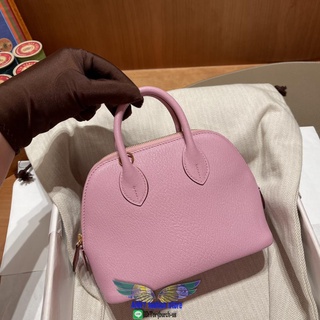 Herm Mini bolide 18cm handbag clamshell bowling bag crossbody smartphone makeup bag pure handmad