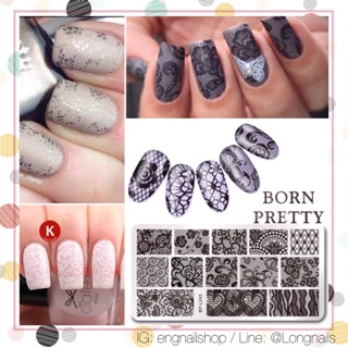  แผ่นปั๊มลายเล็บผืนผ้า ลูกไม้ ดอกไม้ opi orly essie zoya