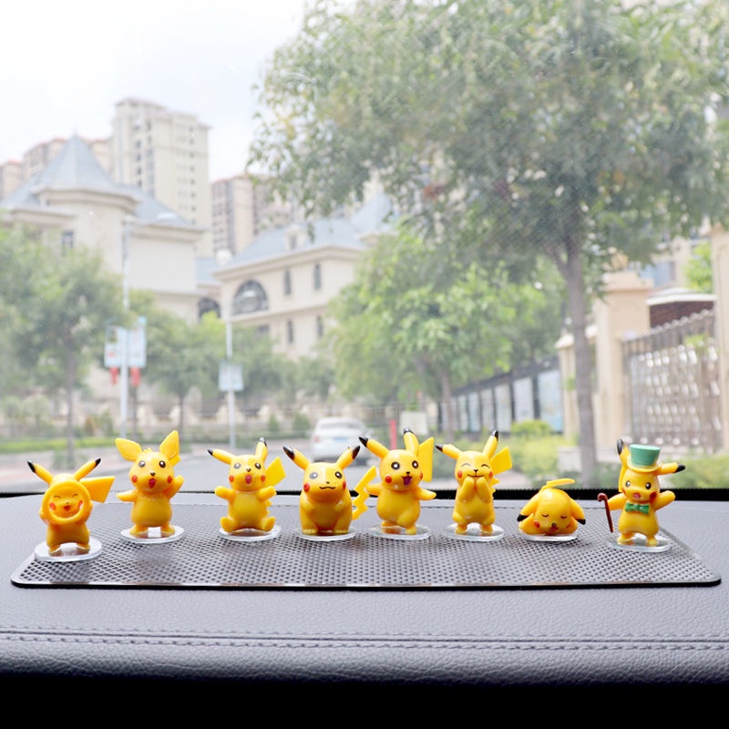 pikachu-รถตกแต่ง-pokemon-การ์ตูนตุ๊กตาตกแต่งภายในบุคลิกภาพสุทธิสีแดงคอนโซลกลางตกแต่ง