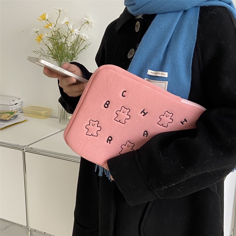 พร้อมส่ง-กระเป๋าไอแพด-กระเป๋าใส่ดินสอ-กระเป๋ามินิมอล-สไตล์เกาหลี