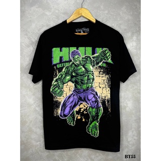 Hulkเสื้อยืดสีดำสกรีนลายBT55