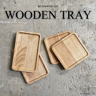 Wooden Tray ถาดไม้ จานไม้ ถาดขนม จานขนม จานเค้ก ถาดเสริฟ ถาดไม้ใส่เงิน ถาดไม้ใส่อาหาร ไม้ธรรมชาติ แท้100% พร้อมส่ง