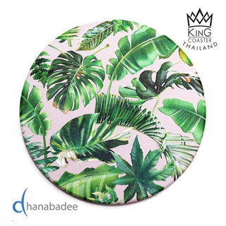 King Coaster จานรองแก้วดูดน้ำ  LEAF-05 (D10058)  เซรามิก ธนบดีเซรามิค