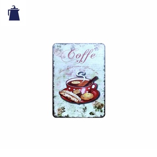 ป้ายสังกะสี ลาย coffee สีฟ้า ป้ายสังกะสี ลาย coffee สีฟ้า (20 x 30 cm)