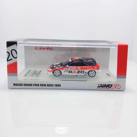 Modèle Réduit 1:64 Honda Civic EF3 Gr A RAZO Macao 1989 - INNO64 Limited Edition