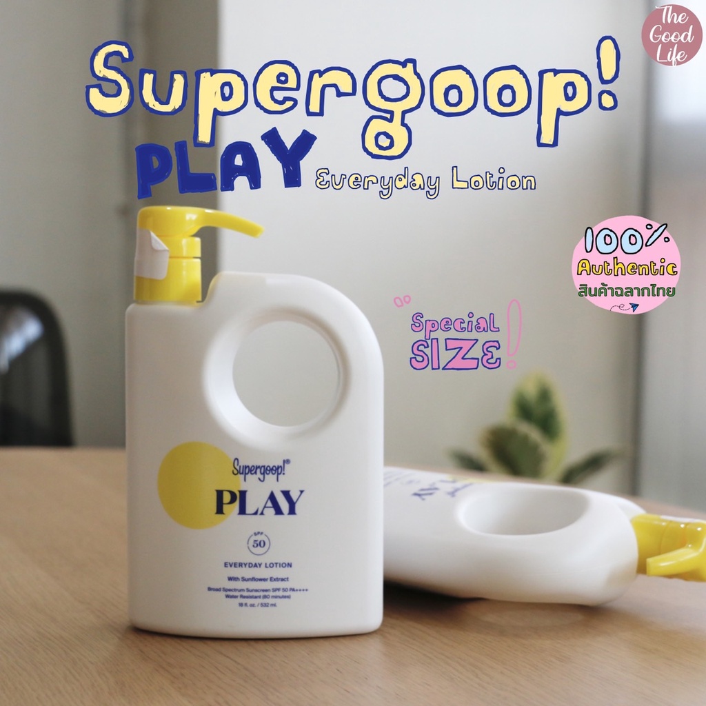 ภาพหน้าปกสินค้า(ลด 15% โค้ด 15DD55) Supergoop (Special Size) PLAY Everyday Lotion with Sunflower Extract Sunscreen SPF50 ชอปไทย จากร้าน thegoodlifestore บน Shopee