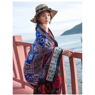 ภาพขนาดย่อของภาพหน้าปกสินค้า+Baiboon Blue Bohoผ้าคลุม ผ้าคลุมไหล่ ลายน่ารัก มินิมอล ผ้านิ่ม จากร้าน baiboonofficial บน Shopee