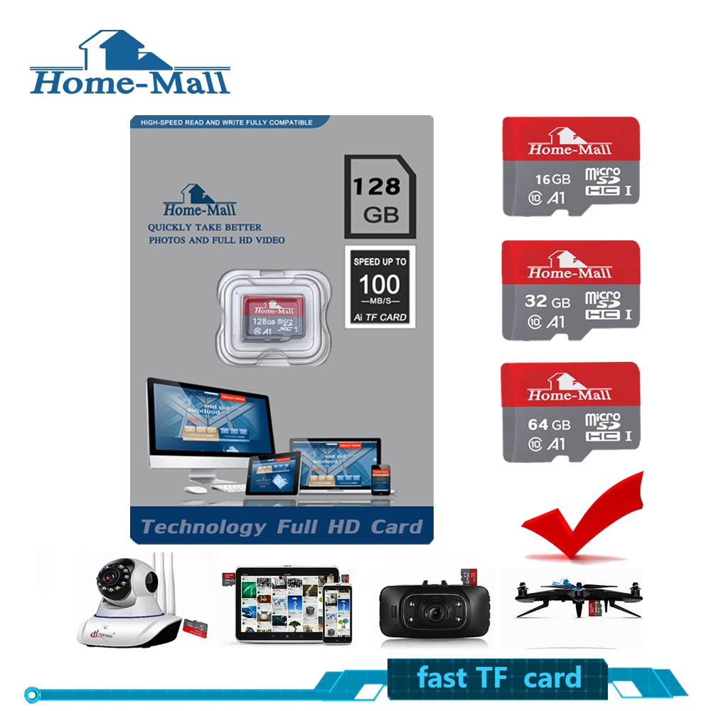 ภาพสินค้าHome Mall TF Memory cardการ์ดหน่วยความจำวิดีโอ Homemall 16GB/32GB/64GB/128GB Memory Card Class10 MicroSDXC ของแท้ จากร้าน homemall_th บน Shopee ภาพที่ 1