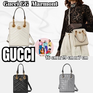 แพ็คเกจ GUCCI GG  GG Marmont series กระเป๋าถือขนาดเล็ก/กระเป๋าผู้หญิง/กระเป๋าสะพาย/ใหม่ล่าสุด/ยุโรปแท้