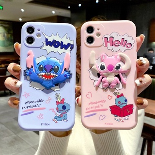 Compatible For Reno 10 Pro+ OPPO A98 A58 A38 A18 A78 A17 A17K A96 A76 A16 A95 A74 A94 A54 A15S A93 A53 A52 A92 A91 A31 A5 A9 2020 A5S A7 A12 F11 F9 เคสโทรศัพท์ซิลิโคน ลายการ์ตูน Stitch 3D สําหรับ