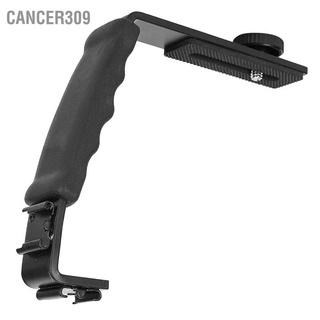 Cancer309 Camera Flash L-Bracket Dual Hot Shoes Holder Mount Adapter DV Microphone LED Light