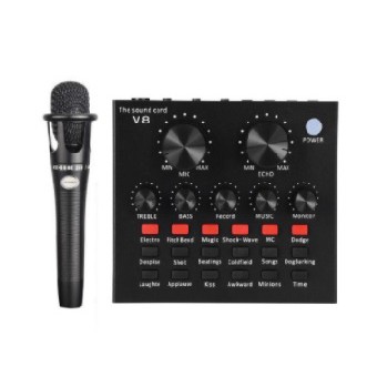 แถมฟรีขาตั้ง-ไมค์-หูฟัง-ชุดกล่องเสียงเอฟเฟค-ซาวด์การ์ด-singing-live-soundcard-v8-bluetooth