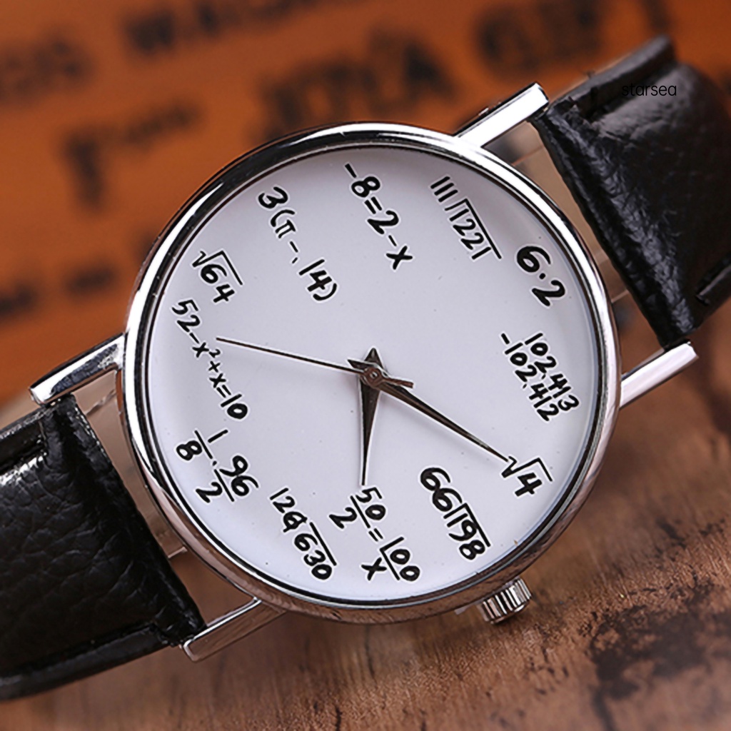 ภาพหน้าปกสินค้านาฬิกาข้อมือควอตซ์ สายหนังเทียม หน้าปัดสมการคณิตศาสตร์ แฟชั่นสําหรับผู้ชาย และผู้หญิง จากร้าน starsea.th บน Shopee