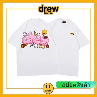 เสื้อยืดแขนสั้น ผ้าฝ้าย ทรงหลวม พิมพ์ลายตัวอักษร Drew House Justin Bieber สําหรับผู้ชาย และผู้หญิง