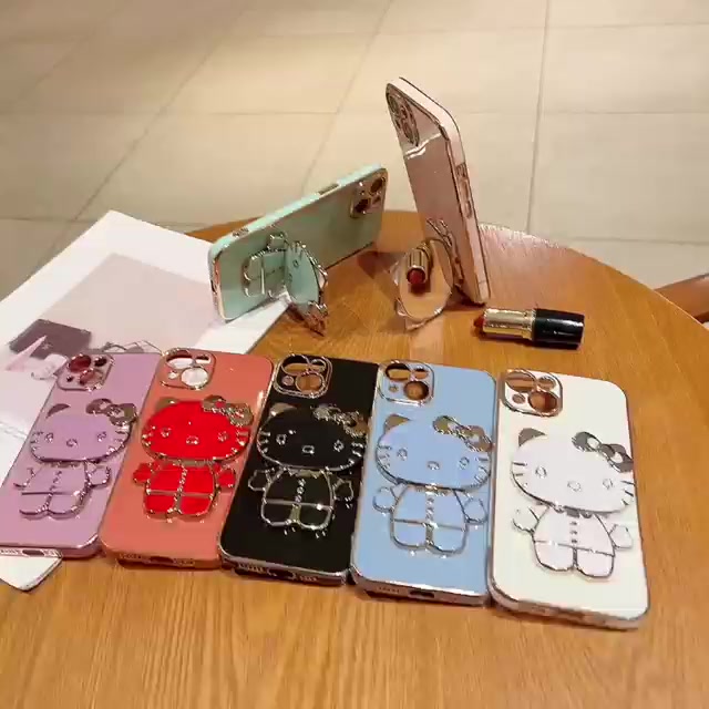 เคสโทรศัพท์มือถือ-แบบนิ่ม-ขอบตรง-กันกระแทก-ลายการ์ตูนคิตตี้-มีขาตั้งกระจกแต่งหน้า-สําหรับ-motorola-moto-g9-g8-power-lite-plus-play