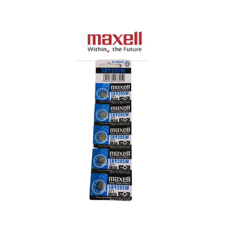 ถ่านนาฬิกา-ถ่านกระดุม-maxell-sr920sw-371-silver-oxide-battery-1-55v-made-in-japan-ถ่านใหม่-ของเเท้