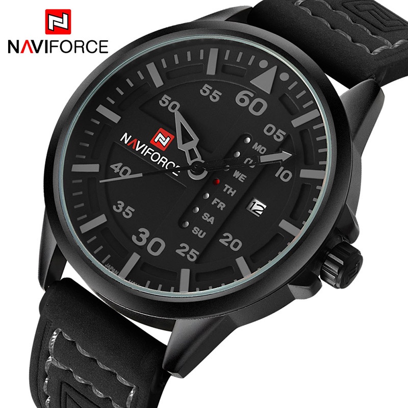 ภาพหน้าปกสินค้าNaviforce 9074 นาฬิกาข้อมือควอตซ์ลําลอง สายหนัง สไตล์ทหาร หรูหรา สําหรับบุรุษ