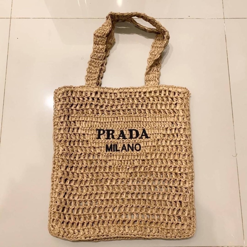 พร้อมส่ง-prada-logoed-crochet-tote-bag-พร้อมส่งค่ะ