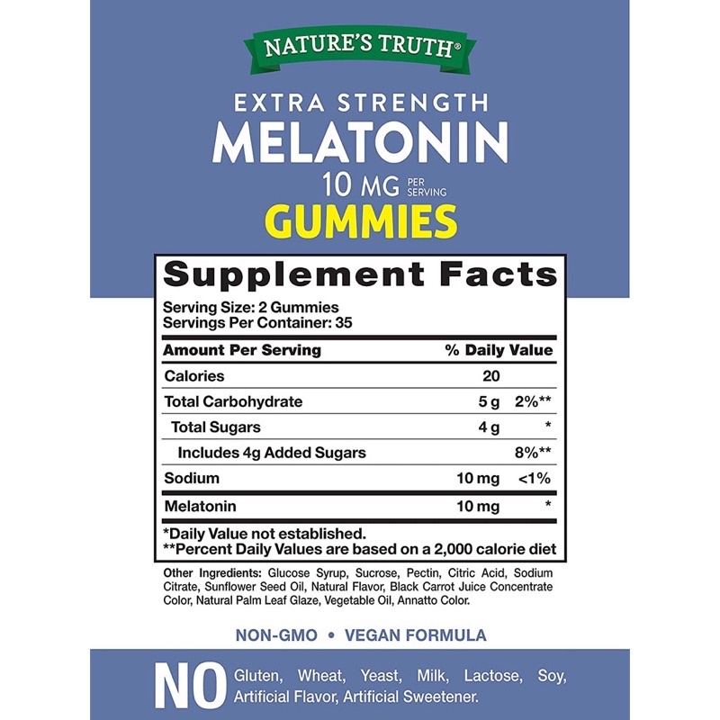 ภาพสินค้าเยลลี่นอนหลับ Melatonin Nature Truth 10 mg กัมมี่นอนหลับ จากร้าน healthproth บน Shopee ภาพที่ 4