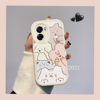 2022 New Phone Case เคส OPPO A77 5G A96 A76 4G Casing Hot Selling Oil Painting Texture Ice Cream Animals Lens Protection Dropproof Soft Case เคสโทรศัพท์