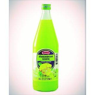 Queen ควีน น้ำผลไม้เข้มข้น น้ำเลมอนสควอช ควีน Queen Lemon Squash Juice ขนาด 750 cc.