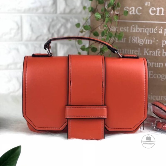 charles-amp-keith-top-handle-satchel-bag-สีส้ม-outlet