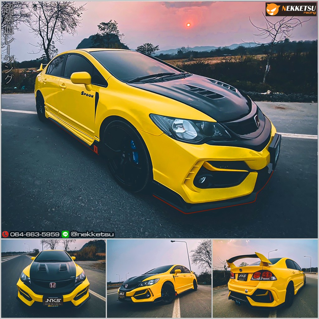 ชุดแต่งรถ สเกิร์ตซีวิค Civic FD ทรง Type R 2020 FK จาก Nekketsu ...