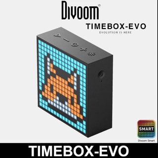 สินค้า พร้อมส่ง Divoom Timebox EVO บลูทูธ Wireless 5.0สมาร์ทนาฬิกาปลุกแบบพกพาลำโพงมินิ APP Programmable Pixel