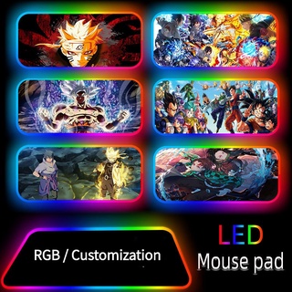 ปรับแต่ง RGB เรืองแสง อะนิเมะ แผ่นรองเมาส์ ขยาย ขนาดใหญ่ เล่นเกม แผ่นรองคีย์บอร์ด