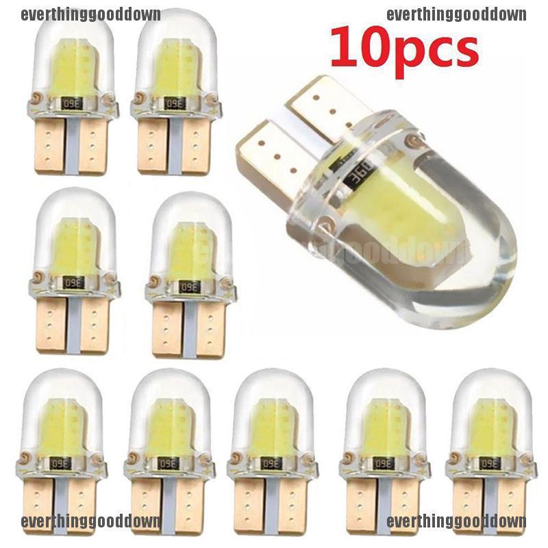 10 ชิ้น T10 194 W5W COB ซิลิโคน เปลือกไฟ LED รถ กว้าง ประตู