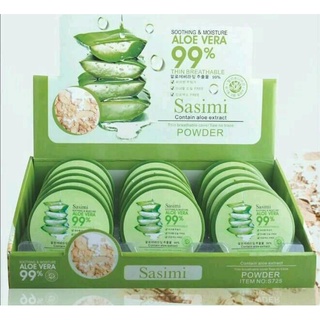 ซาซิมิแป้งพัฟว่านหางจระเข้ ฝาตลับทึบ Sasimi Soothing&amp;Moisture Aloe Vera 99% Powder