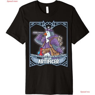 ราคาระเบิดSpeed man ผู้ชายและผู้หญิง Artificer Dungeons And Penguins Penguin RPG Dice Game Nerd Premium T-Shirt topS-3XL