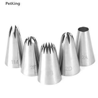 PetKing☀ 5 PCs Stainless Steel Icing Piping  Pastry Nozzles Cupcake Cream Making Set .