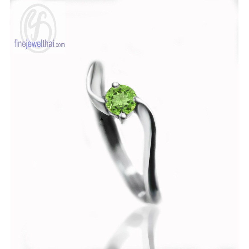 แหวนเพอริดอท-แหวนเงิน-แหวนพลอยแท้-แหวนประจำเดือนเกิด-peridot-silver925-ring-r1073pd