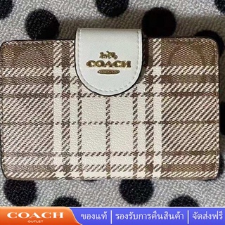 Medium Corner Zip Wallet C6011 กระเป๋าสตางค์ใบสั้นผู้หญิงผู้ชาย Coac h กระเป๋าสตางค์