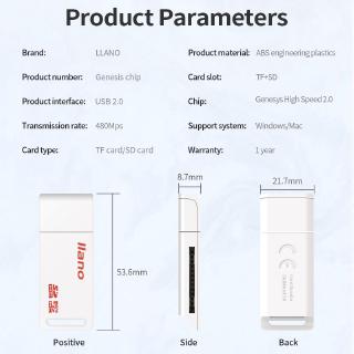 ภาพขนาดย่อของภาพหน้าปกสินค้าllano 2 in 1 การ์ดรีดเดอร์ USB TF / SD ขนาดเล็ก จากร้าน llano_officialstore.th บน Shopee ภาพที่ 8