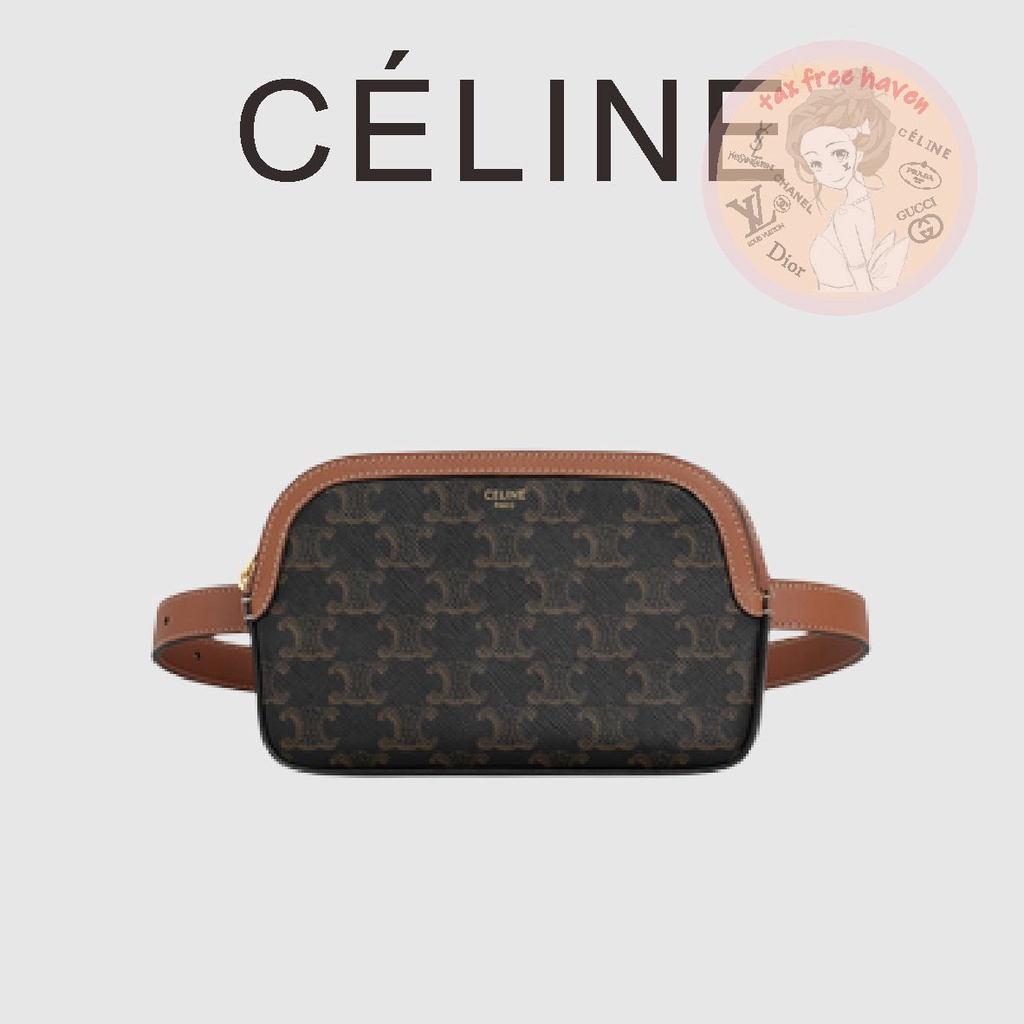 shopee-ลดกระหน่ำ-ของแท้-100-celine-brand-new-small-logo-printed-waist-bag