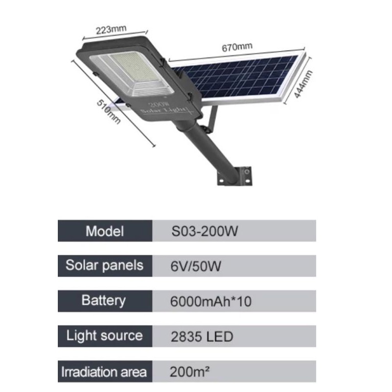 huapai-s03-200w-ไฟทางโซล่าเซลล์-200w