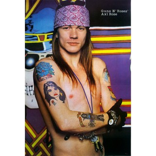 โปสเตอร์ รูปถ่าย วง ดนตรี ร็อค Axl Rose 1983 POSTER 20”x30” Inch Guns N Roses Hollywood Rose L.A. Guns ACDC