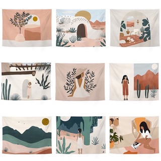 พร้อมส่ง🇹🇭ผ้าติดผนังลาย Morandi แนวอาร์ต M75x100cm. ผ้าแขวนผนัง ผ้าติดตกแต่งผนัง ตกแต่งห้อง