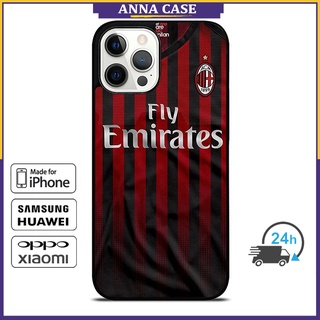 เคสโทรศัพท์มือถือ ลาย AC Milan Jersey สําหรับ iPhone 14 Pro Max 13 Pro Max Samsung Galaxy Note10+ S21Ultra