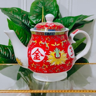 กาน้ำชา ลายจีน งานเพ้นท์สีสวยงาม เนื้อกระเบื้องแข็งแรงทนทาน นำเข้าจากประเทศจีน เหมาะที่จะใส่น้ำชาถวายองค์เทพ หรือตั้งเป็