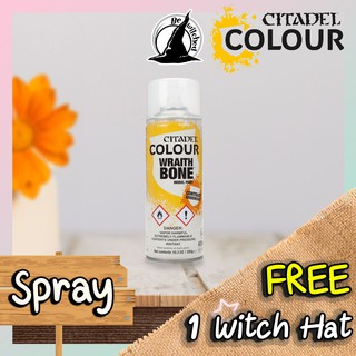 (Spray) WRAITHBONE SPRAY : Citadel Paint แถมฟรี 1 Witch Hat [ Wraith Bone ]