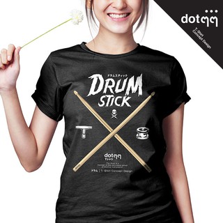 dotdotdot เสื้อยืดหญิง Concept Design ลาย Drum Stick (Black)
