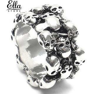 1Pc Mens Gothic Skull Charm สแตนเลสสตีลพังค์ Biker Knuckle Ring