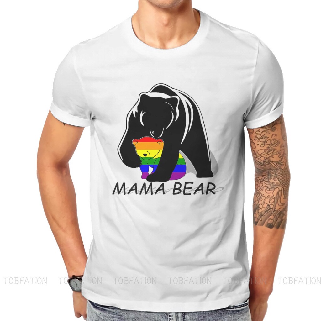 เสื้อยืดผ้าฝ้ายพิมพ์ลายคลาสสิก-เสื้อยืดแขนสั้น-พิมพ์ลาย-mama-bear-harajuku-lgbt-pride-month-lesbian-gay-bisexual-transge