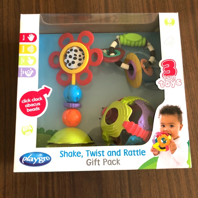 Playgro Shake Twist and Rattle Gift Pack ของแท้ ของใหม่ เขย่า หมุน กัด ...