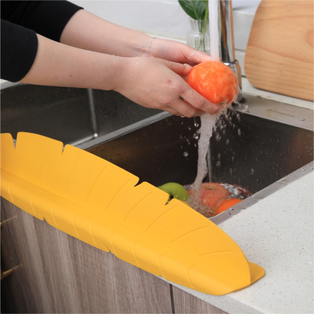 leaf-shape-ซิลิโคนอ่างล้างจาน-baffle-แผ่นอ่างล้างจานในครัวเรือน-water-splash-guard-splash-proof-water-barrier-baffle-sink-กันน้ำ-board-flowerdance