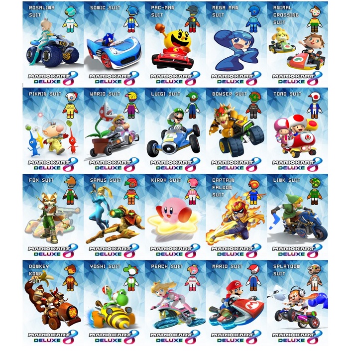 ภาพหน้าปกสินค้าamiibo card Mario Kart 8 for Nintendo Switch set 20 ใบ